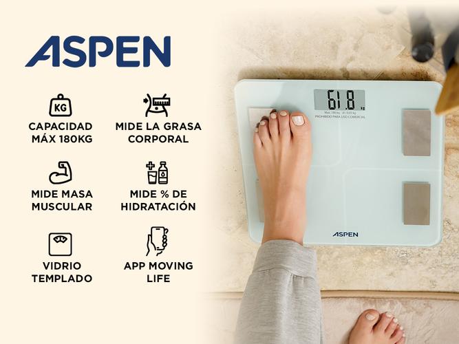 Balanza digital personal Aspen BP300i inalambrica con analizador corporal - 1