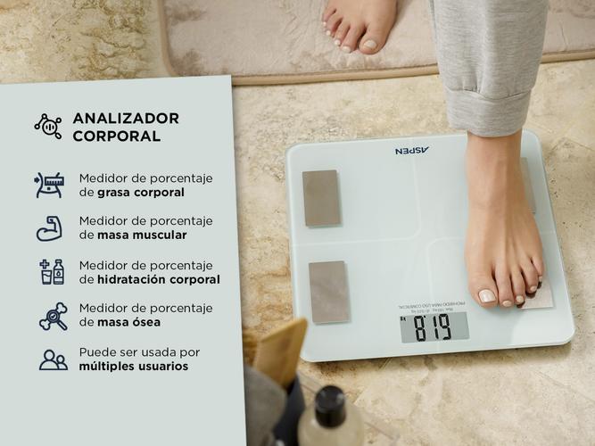 Balanza digital personal Aspen BP300i inalambrica con analizador corporal - 3