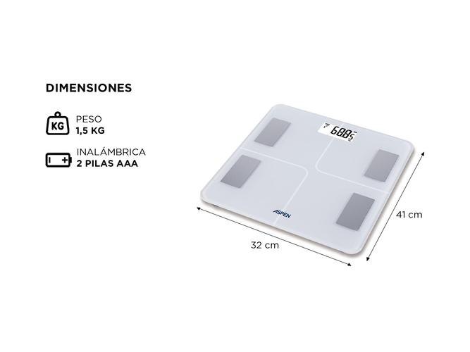 Balanza digital personal Aspen BP300i inalambrica con analizador corporal - 5