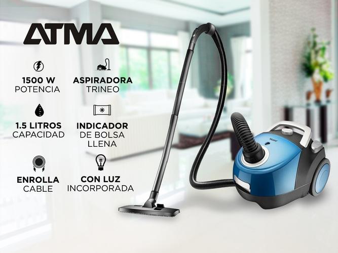 Aspiradora Trineo Atma ASP8913 1500w Bolsa 1,5lts Cepillo Tubo Metal Usado - 1