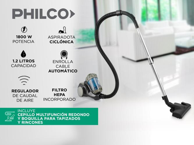 Aspiradora PHILCO PHAST1921PI ciclonica 1800w 1,2 litros - 1