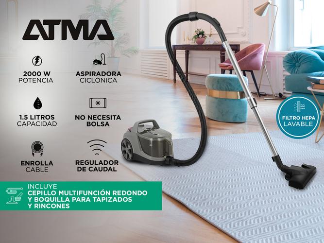Aspiradora Atma AS9021 ciclonica 2000w capacidad 1,5 litros - 1