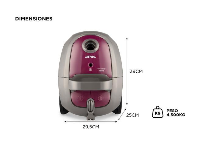Aspiradora Trineo Atma AS9121PI 2l Morado Y Plateada 220v - 4