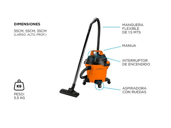 Aspiradora Winco W531 Polvo y Liquido 20l - 4