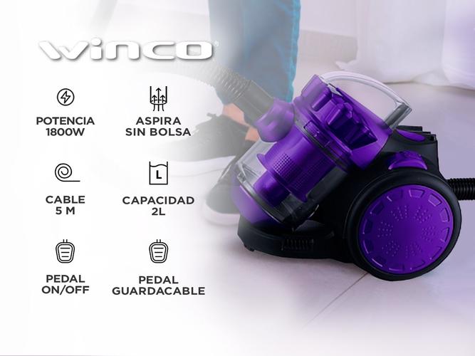 Aspiradora Ciclónica Winco 2Lts 220V W540 Violeta - 1