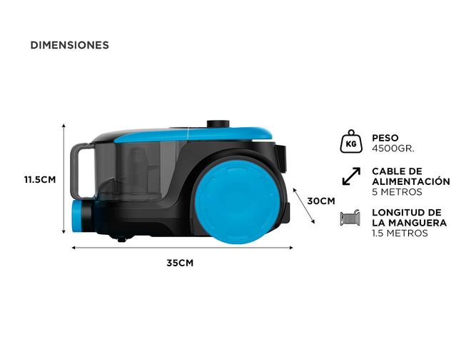 Aspiradora Ciclónica de Trineo Sin Bolsa Smart Tek AC720 - 4