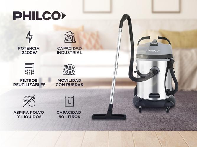 Aspiradora de Tacho Philco Apto Polvo Liquido 60 lts 2400W PHAST6021PI  - 1