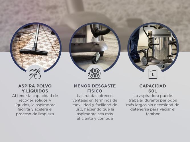 Aspiradora de Tacho Philco Apto Polvo Liquido 60 lts 2400W PHAST6021PI  - 3