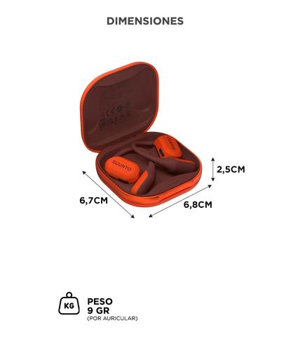 Auriculares Deportivos Suunto Spark Open Ear Bluetooth Con Tracking Y Audio Premium Naranja - 5