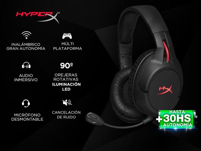 Auriculares Gamer Hyperx Cloud Flight Inalámbricos con Micrófono Compatible Consolas - 1
