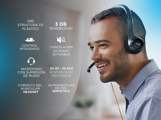 Auriculares Logitech H390 con Micrófono USB Control Integrado Ideal Videollamada - 1