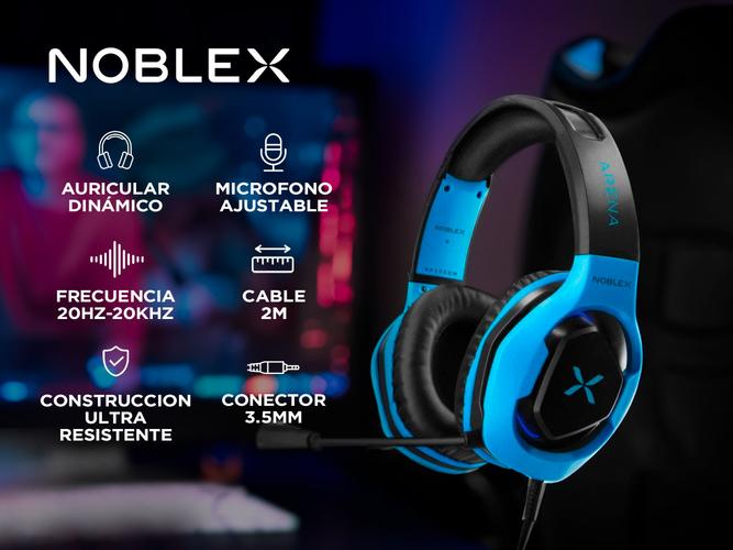 Auriculares Gamer Noblex Hp600gm X Sound Microfono Luces Led - 1