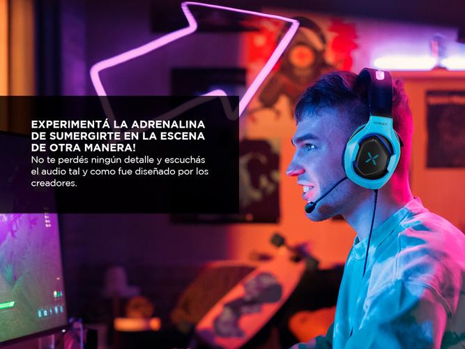 Auriculares Gamer Noblex Hp600gm X Sound Microfono Luces Led - 2