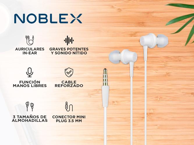 Auricular Noblex In Ear con Microfono HP05WP Blanco  - 1