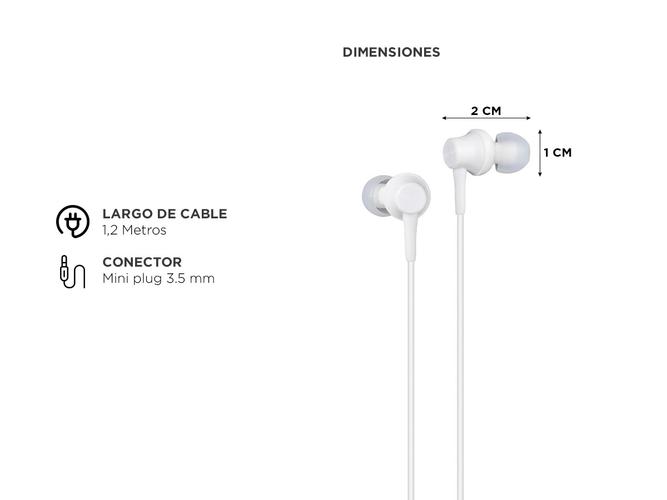 Auricular Noblex In Ear con Microfono HP05WP Blanco  - 4