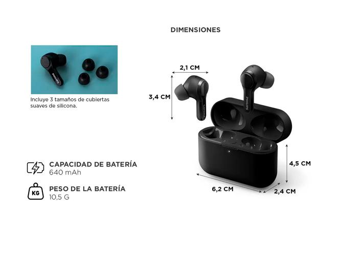 Auriculares Inalámbricos Philips TAT3217BK Bluetooth Negro - 3
