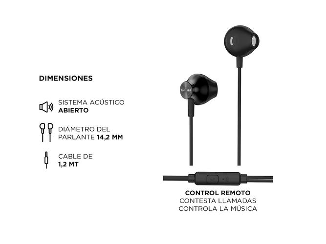 Auriculares con Micrófono Philips TAUE101BK Negro - 3
