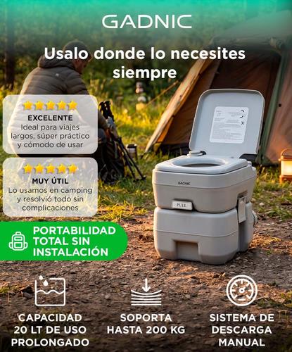 Inodoro químico  portátil Gadnic 20L camping motorhome camper - 1