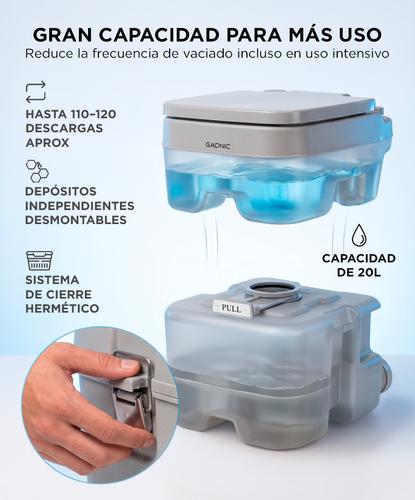 Inodoro químico  portátil Gadnic 20L camping motorhome camper - 3