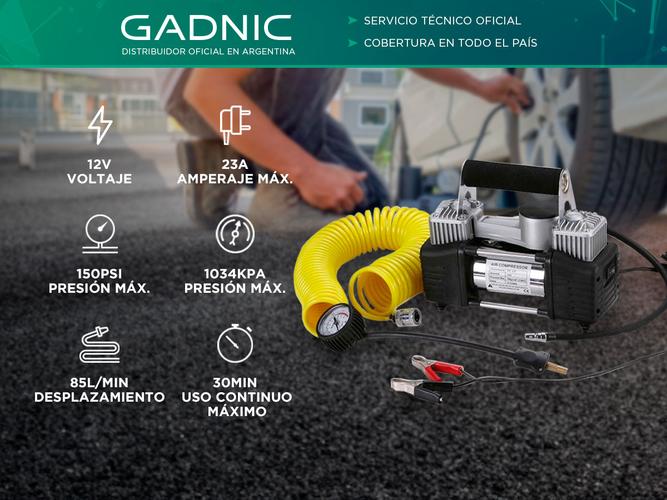 Compresor Para Auto 12v 150psi 85lt/min Portátil Incluye Bolso y Kit de Accesorios - 1
