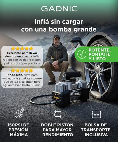 Compresor Para Auto 12v 150psi 85lt/min Portátil Incluye Bolso y Kit de Accesorios - 1