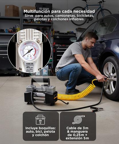 Compresor Para Auto 12v 150psi 85lt/min Portátil Incluye Bolso y Kit de Accesorios - 3
