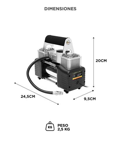 Compresor Para Auto 12v 150psi 85lt/min Portátil Incluye Bolso y Kit de Accesorios - 4