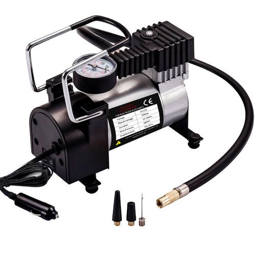 Compresor Para Auto 12v 150psi 35lt/min Portátil Con Manometro Incluye 3 Picos - 0