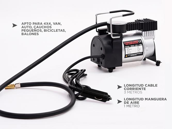 Compresor Para Auto 12v 150psi 35lt/min Portátil Con Manometro Incluye 3 Picos - 2