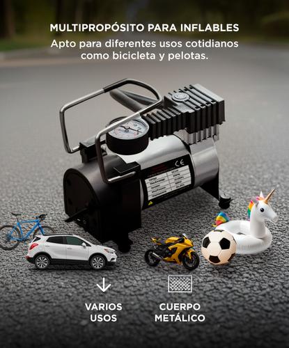 Compresor Para Auto 12v 150psi 35lt/min Portátil Con Manometro Incluye 3 Picos - 4