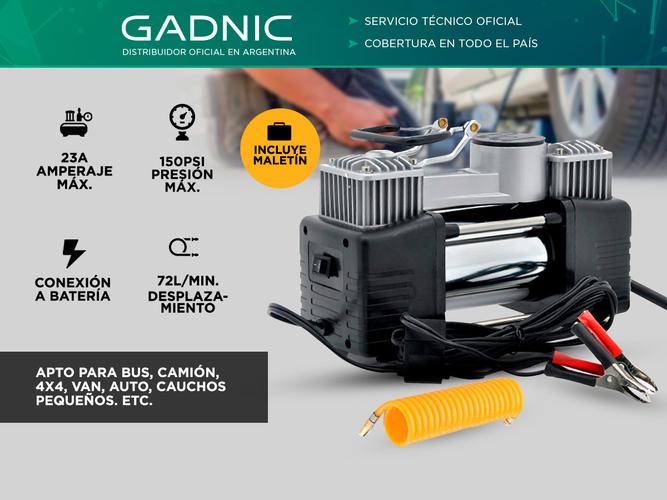 Compresor 12v Portátil 60Ltmin 150psi Doble Pistón Inflador Multipropósito - 1