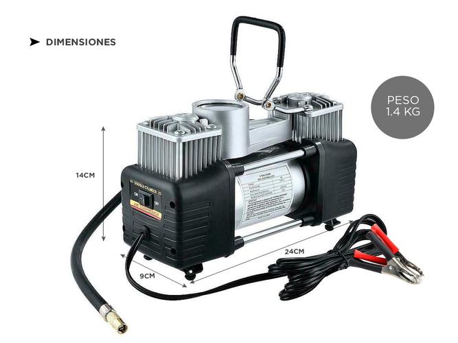 Compresor 12v Portátil 60Ltmin 150psi Doble Pistón Inflador Multipropósito - 5
