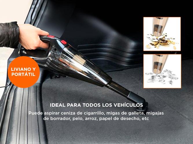 Aspiradora de Mano 12v Para Auto Portátil 108w Filtro HEPA Cable 45Mts Outlet - 2