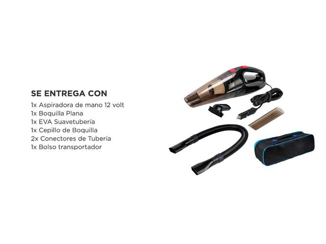 Aspiradora de Mano 12v Para Auto Portátil 108w Filtro HEPA Cable 45Mts - 6