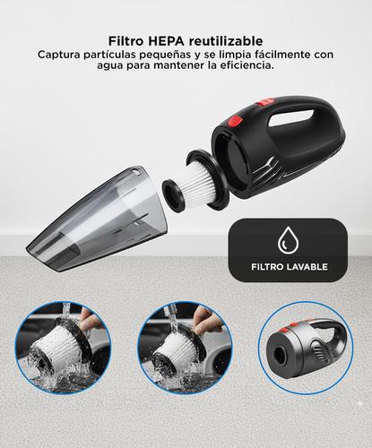 Aspiradora de Mano 12v Para Auto Portátil 108w Filtro HEPA Cable 45Mts - 2
