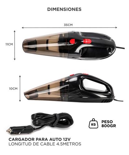 Aspiradora de Mano 12v Para Auto Portátil 108w Filtro HEPA Cable 45Mts - 5