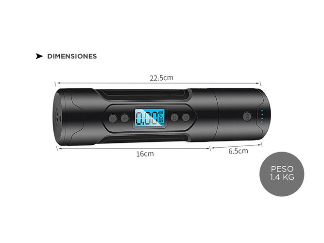 Inflador 12 Volt  Portable Sin Cables Power Bank Gadnic - 5
