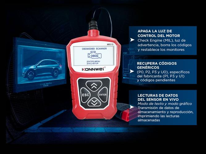 Escaner Automotriz Konnwei KW310 Obd2 Lector De Códigos De Fallas - 2