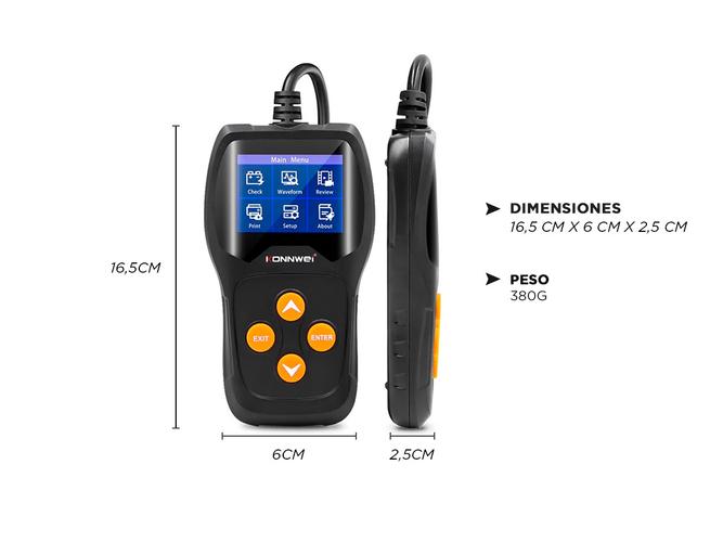 Analizador De Baterias 12v Konnwei KW600 Probador Arranque - 5