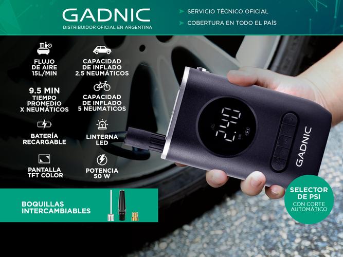 Inflador de Neumáticos Inalámbrico Mini Recargable Gadnic  - 1