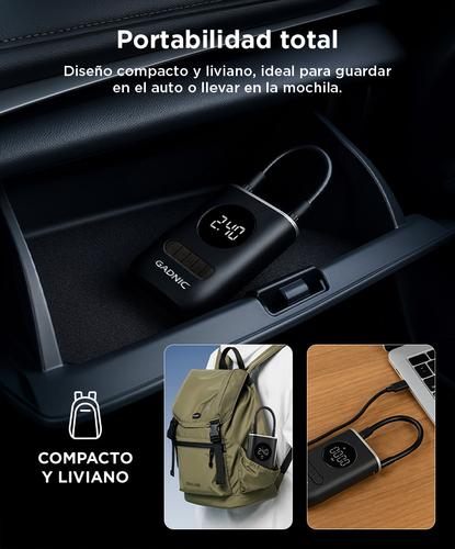 Inflador de Neumáticos Inalámbrico Mini Recargable Gadnic Compresor de Aire  - 3