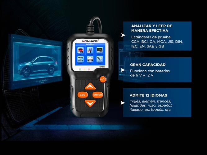 Tester Arranque Probador de Baterías Konnwei KW650 - 2