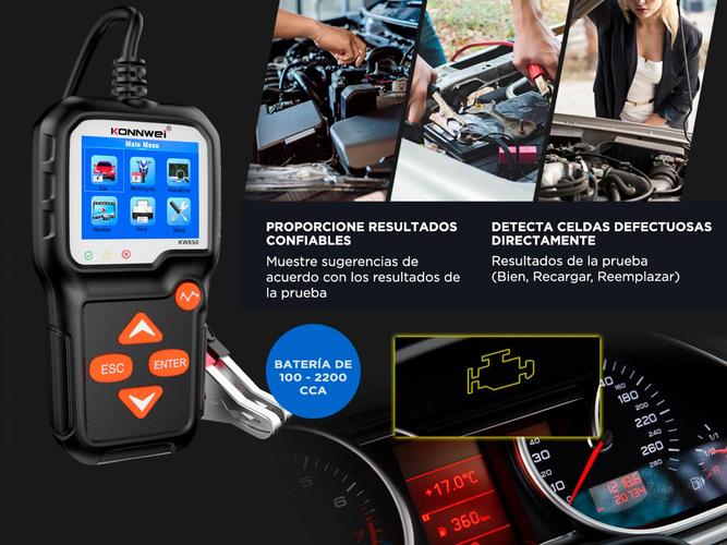 Tester Arranque Probador de Baterías Konnwei KW650 - 3