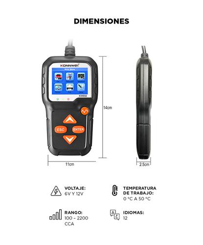 Tester Arranque Probador de Baterías Konnwei KW650 - 5