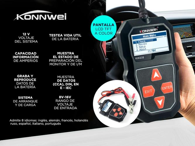 Tester Arranque 12V Probador de Baterías Konnwei KW208 - 1