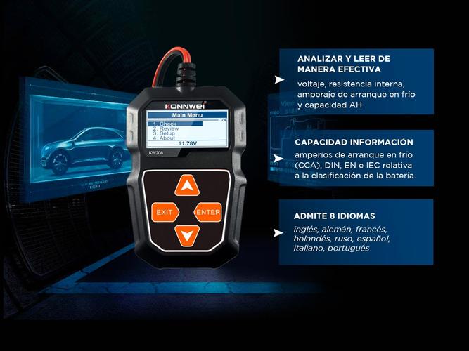 Tester Arranque 12V Probador de Baterías Konnwei KW208 - 2