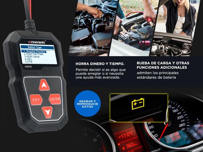 Tester Arranque 12V Probador de Baterías Konnwei KW208 - 3