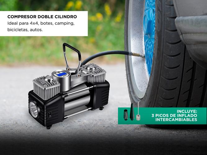 Compresor 12v Doble cilindro Gadnic AV37-TY Digital Auto Linterna - 2