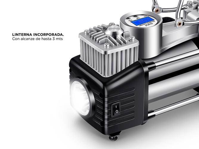 Compresor 12v Doble cilindro Gadnic AV37-TY Digital Auto Linterna - 4