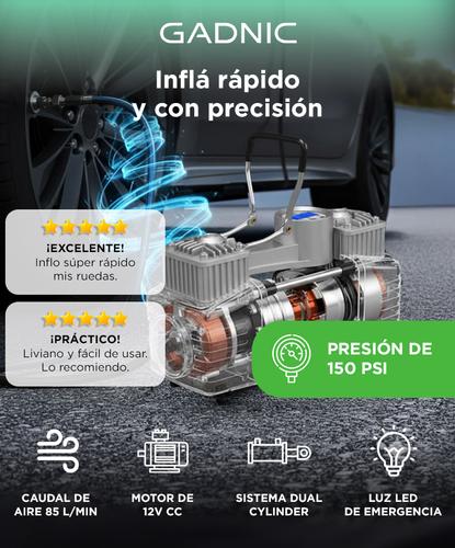 Compresor 12v Doble cilindro Gadnic AV37-TY Digital Auto Linterna - 1